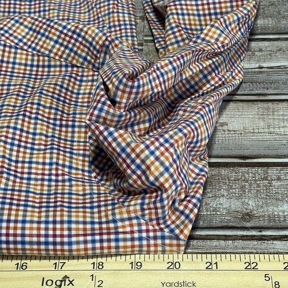 David Donahue Performance Fusion Button‎ Down Checkered Pattern 15.5 S/M - Picture 5 of 6